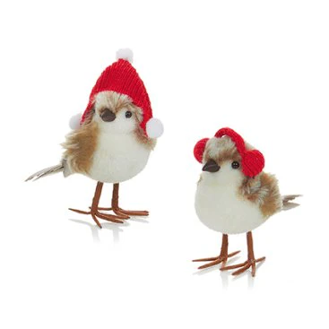 17cm Brown-Red Bird Ear Muff - Hat