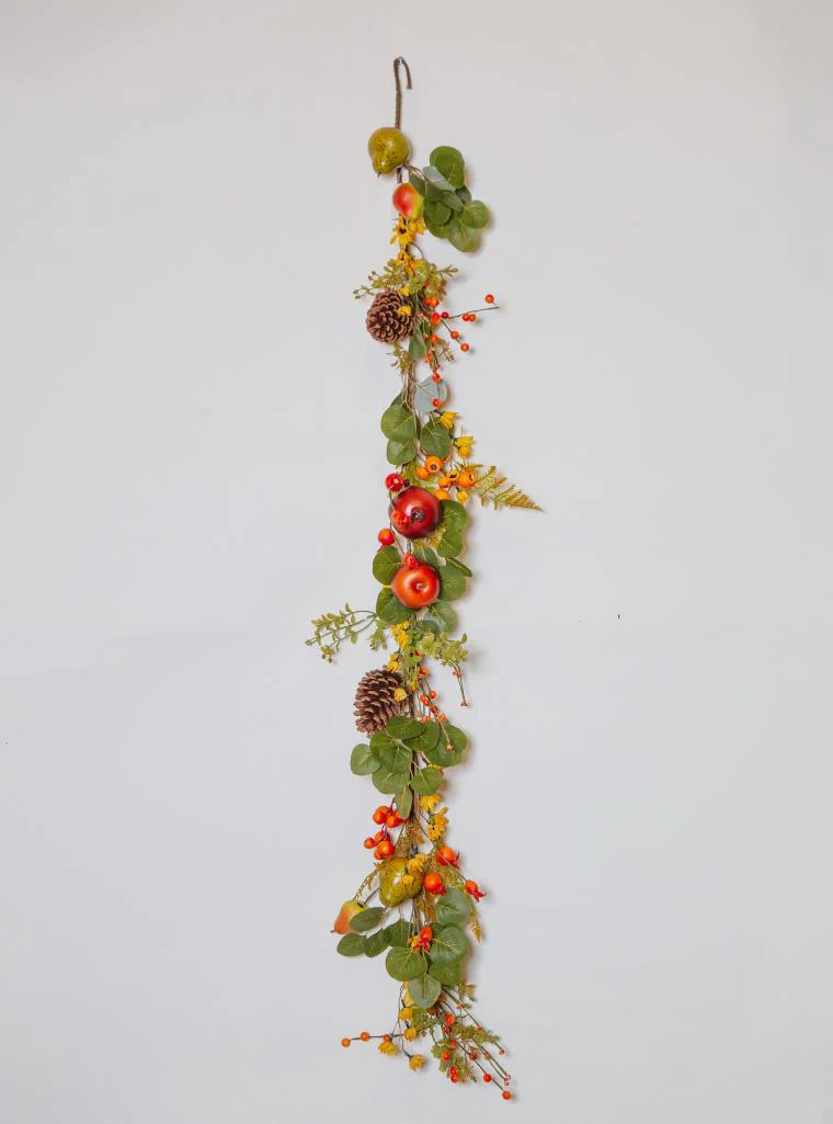 5  Pomegranates, Apples, Pears, Cones, Berries Garland - Image 2