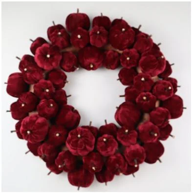 56X56X12CM Burgundy Pumpkin Wreath