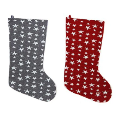 60cm Red Grey Star Stockings