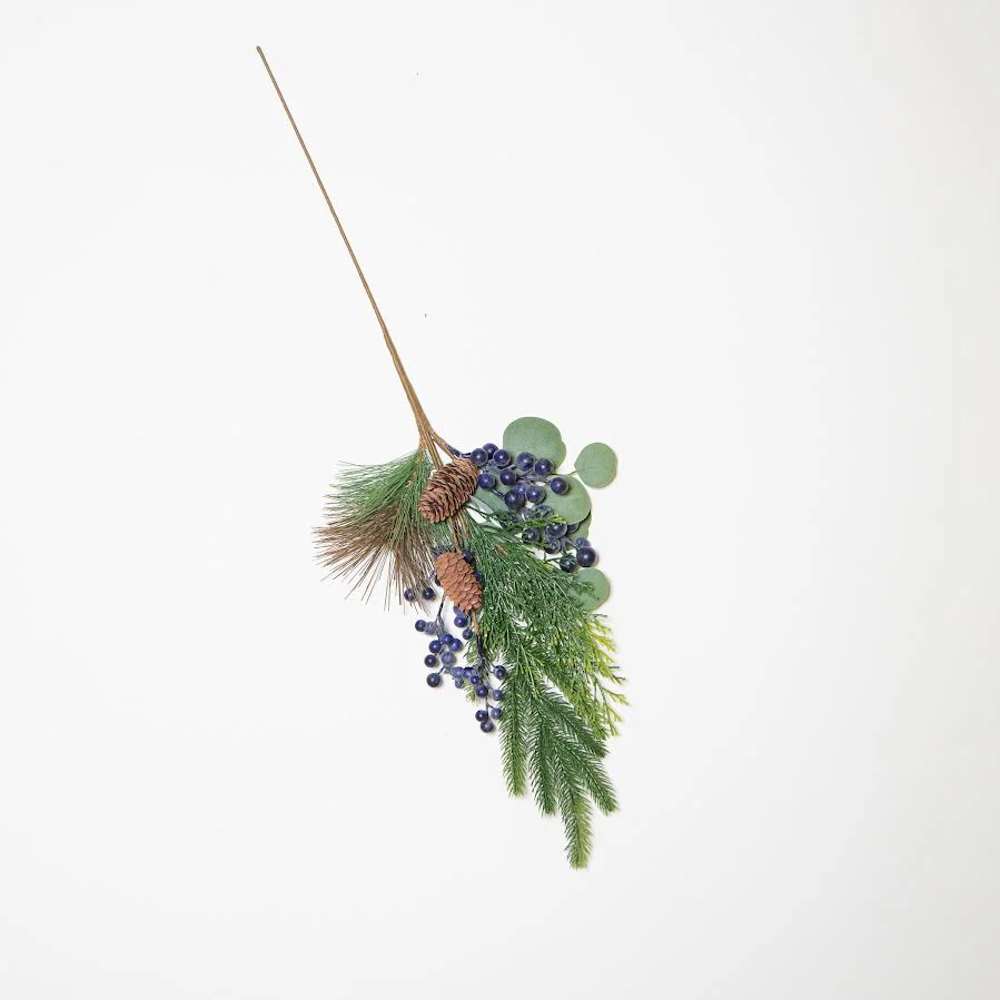 78cm Spray with Pinecone and Blueberries