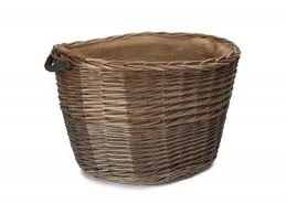 Antique Wash Oval Log Basket Medium