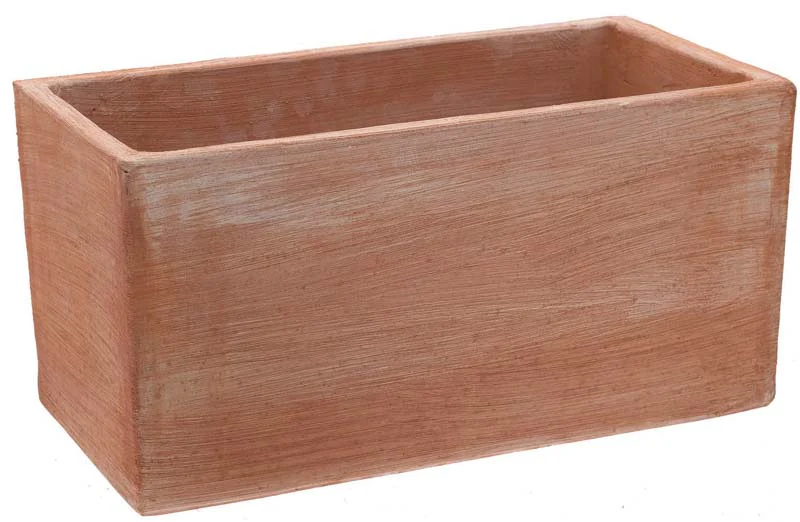Artisinal Terracotta Modern Edged Balcony Trough L50cm/W20cm/H20cm (Cassetta Rettangolare Moderne)