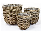 Basket Rattan Pot Round Grey Ø43cm H40cm - Image 2