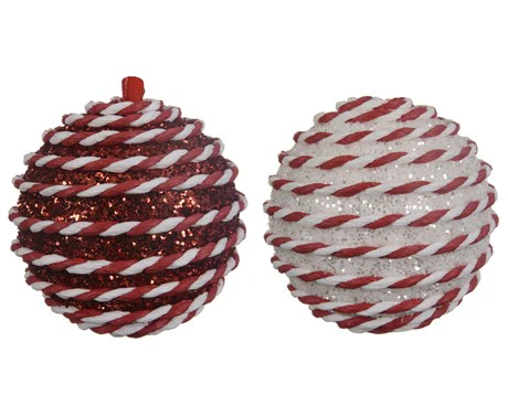 Bauble foam glitter D.8cm
