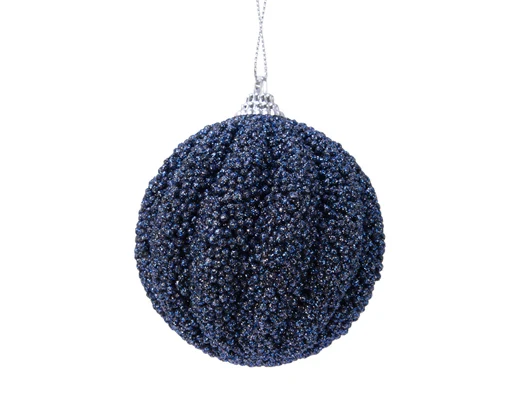 Bauble foam glitter glitter dia8cm - Night blue