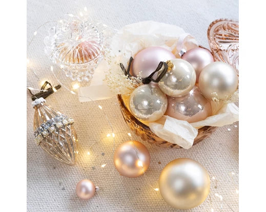 Bauble glass enamel blush pink - Image 2
