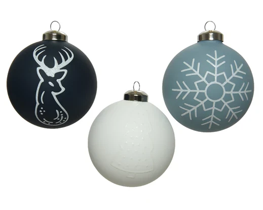 Bauble  glass  silver  inside  w  matt  multi-colour