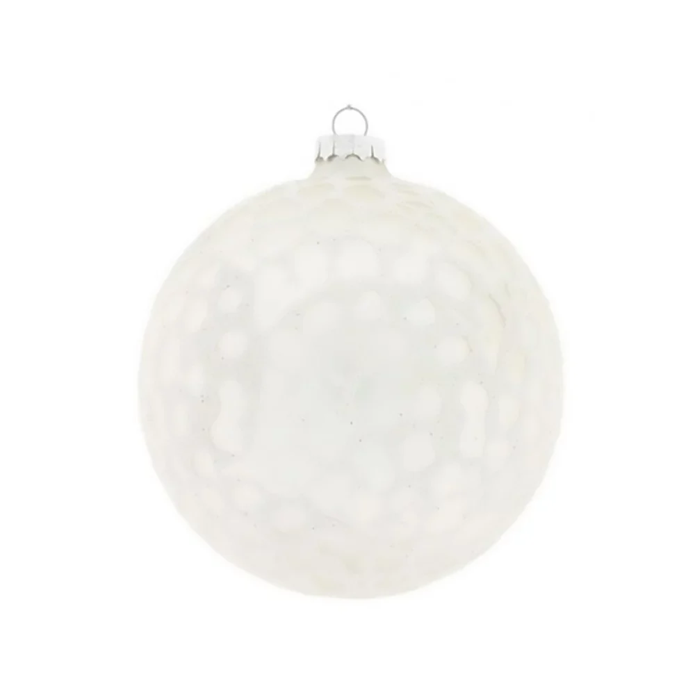 Bauble rd Clara M white L10B10H10CM