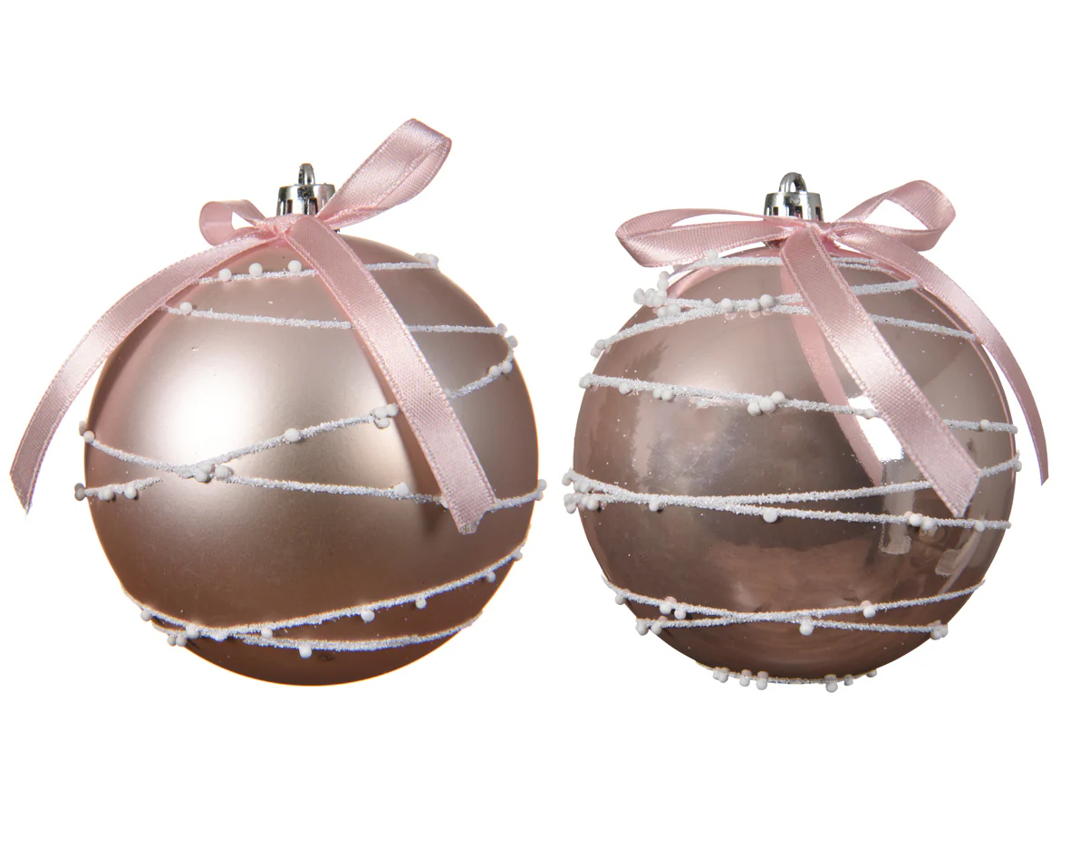 Bauble shatterproof glitter li blush pink