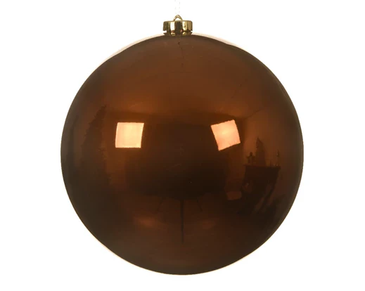 Bauble shatterproof shiny cinnamon 14cm