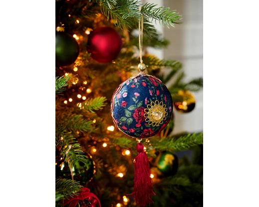 Bauble   with   handle   polyester   w tassel - Image 2