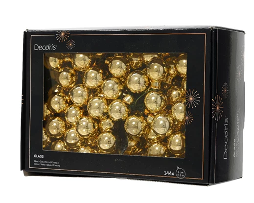 Baubles on wire glass shiny light gold - Image 2
