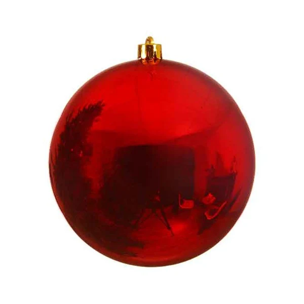 Baubles polystyrene shiny christmas red D.14cm