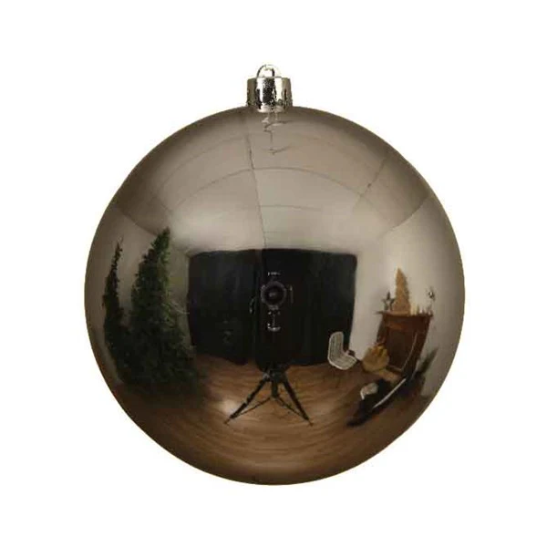 Baubles polystyrene shiny silver D.20cm