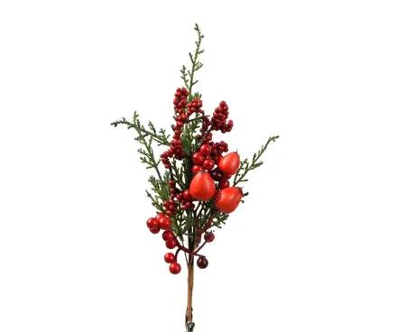 Big berry clip red berries indoor green/red L.5cm x W.7cm x H.25cm