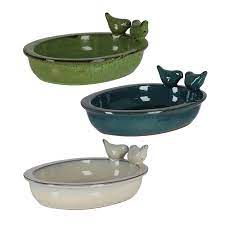 Bird bath ceramic round ass.