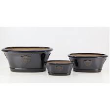 Black Botanic Oval Planter D43H19