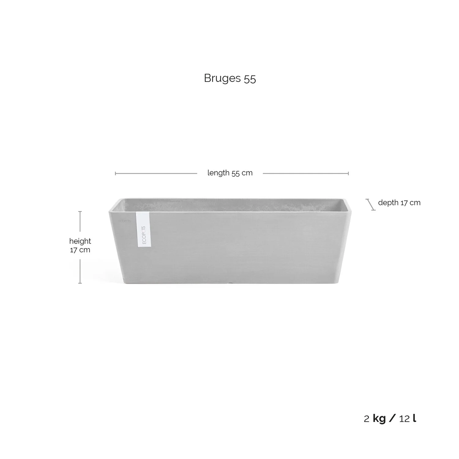 Bruges Dark Grey Trough 55cm - Image 3