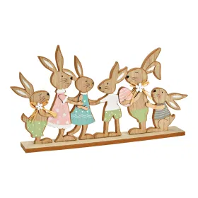 Bunny family wood colorful 40x19x5cm
