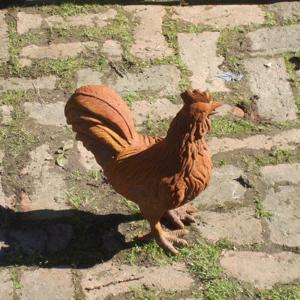 Cast Iron Chicken with Feet Statue - Image 2