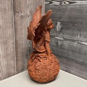 Cast Iron Kneeling Fairy Statue - Image 3
