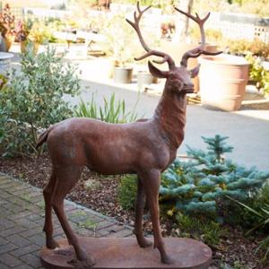 Cast Iron Majestic Stag - Rust Statue - Facing Left - Image 2