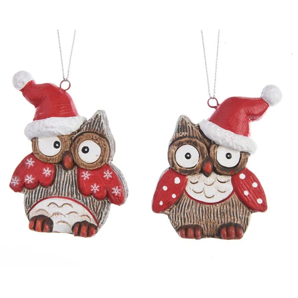 cer owl Santa hat w hanger brown/colour(s)