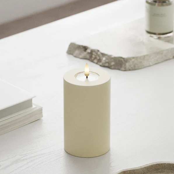 Cream LED Candle 7.5 x 12.5 cm