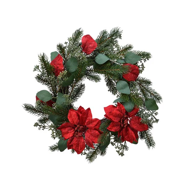 deco wreath poinsettia green/colour(s)