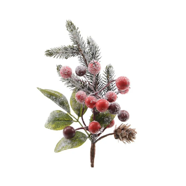 decorated pick berries snow green/red