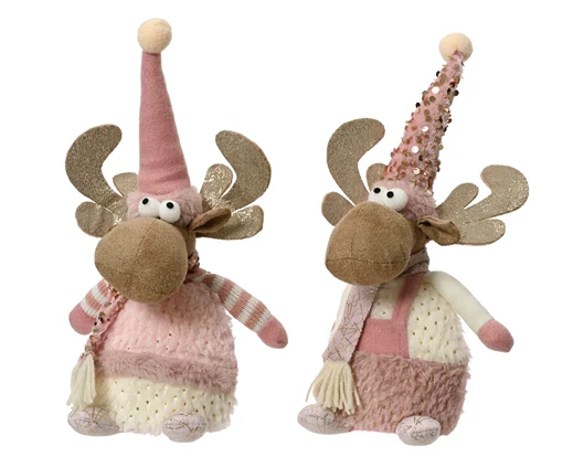Deer polyester pink/colour(s) L.14cm x W.10cm x H.30cm
