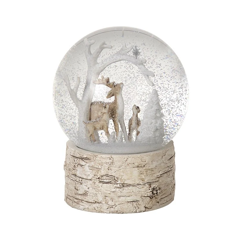 DEERS W/BETHLEHEM STAR SNOW GLOBE