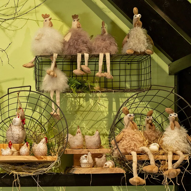 Edge stool chicken  (W/H/D) 15x23/40x15cm - Image 2