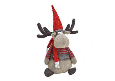 Elk textile grey/red  32x60x25cm
