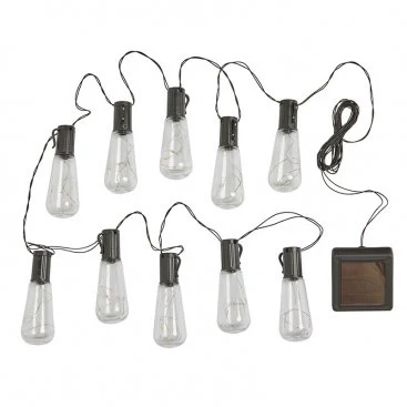 Eureka! Vintage Lightbulb Solar String Lights, 10 Bulbs - Image 2