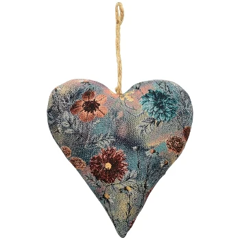 Fabric hanging Heart Blue