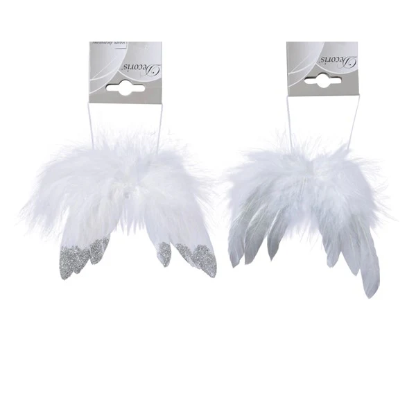 feather wings on wire 2ass white