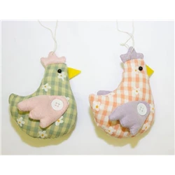 FLORAL GINGHAM HEN HANGER