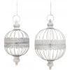 Floral Orb Planter L Wht