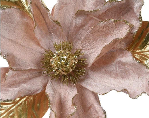 Flower on clip polyester polyester leaves 3col orted L.20cm x W.20cm x H.23cm - Image 2