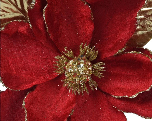 Flower on clip polyester polyester leaves 3col orted L.20cm x W.20cm x H.23cm - Image 3