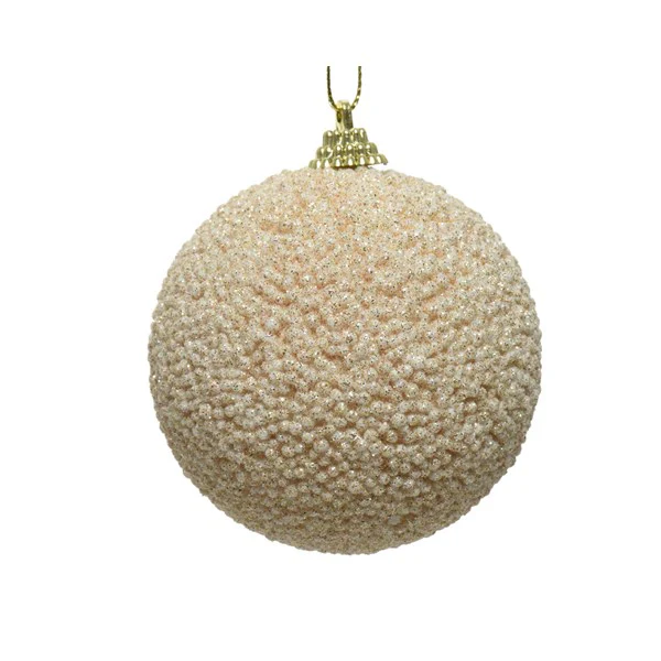 foam bauble w glitter beads pearl