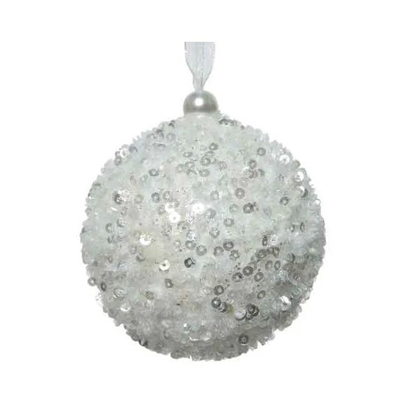 foam bauble with hanger winter white