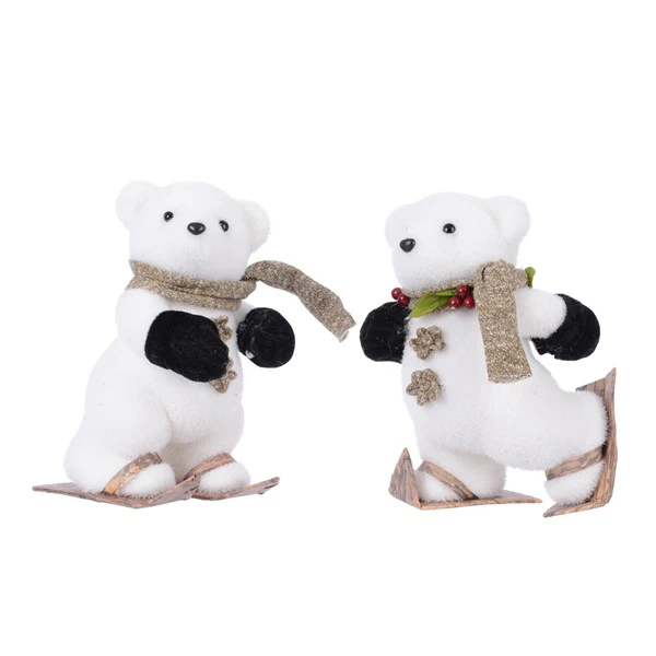 foam bear ice skatings with scarf