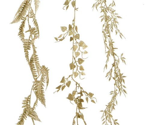 Garland plastic glitter 3ass gold