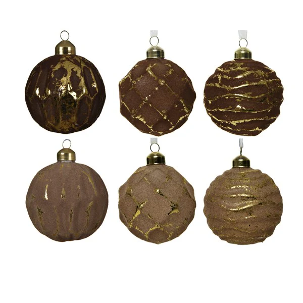gl bauble flock des 3ass2cls assorted
