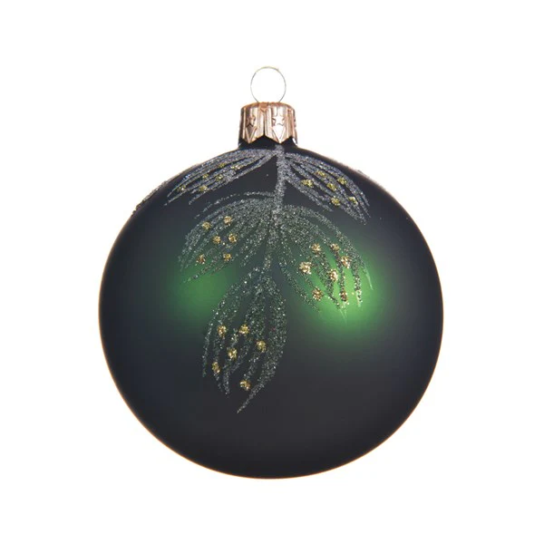 gl deco bauble branches pine green