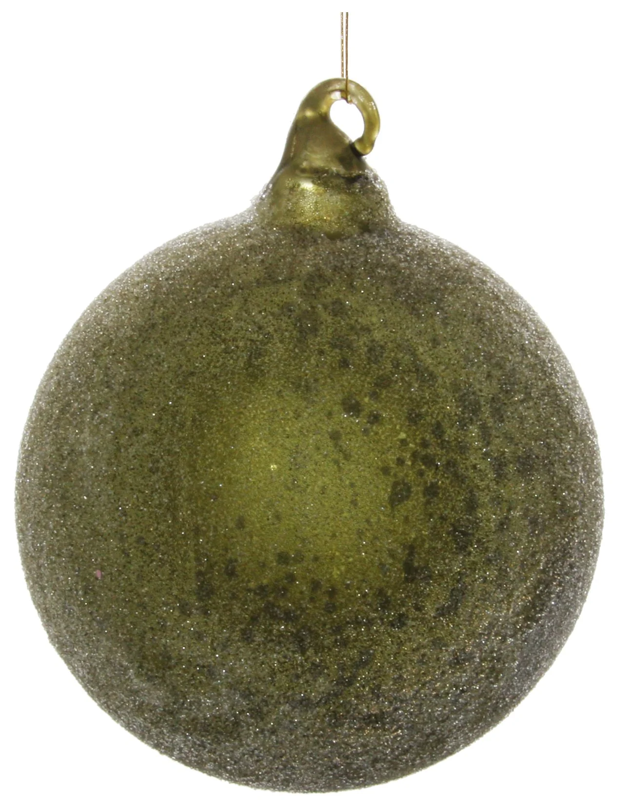Glass ball green sugared 8cm