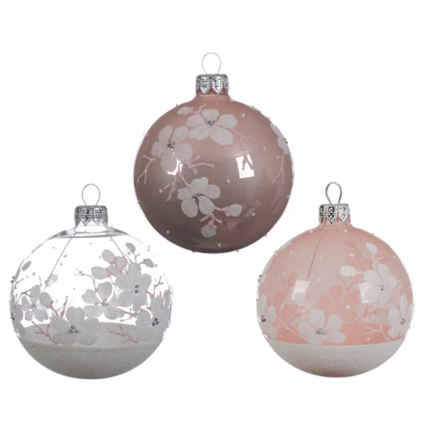 glass deco bauble flowers 3ass